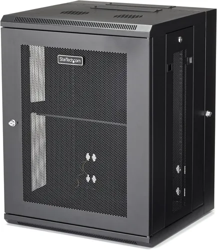 Vista 8 de StarTech Gabinete de Red de Montaje en Pared de 12U de 4 Postes con Estante de 1U, Kit de Rack de Servidor de 19 Pulgadas Montado en Pared, Hasta 16