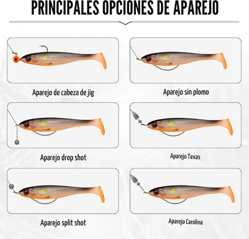 Vista 4 de TRUSCEND Shadtale Easy Catch Soft Fishing Lures, Unique Vibration and Action for Various Rigs, Paddle Tail Swimbaits Trailer for Bass, Trout