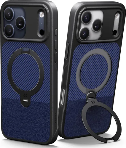Vista 32 de CASEKOO Funda negra para iPhone 17 con soporte magnético giratorio de 360 grados