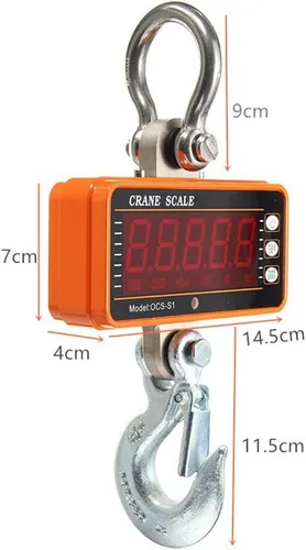 Vista 4 de iDili 2,204.6 lbs 2000LBS 1T Báscula digital de aluminio para grúa pesada Escala colgante compacta OCS-S1 Pantalla LED de tipo inteligente 1.1 lbs