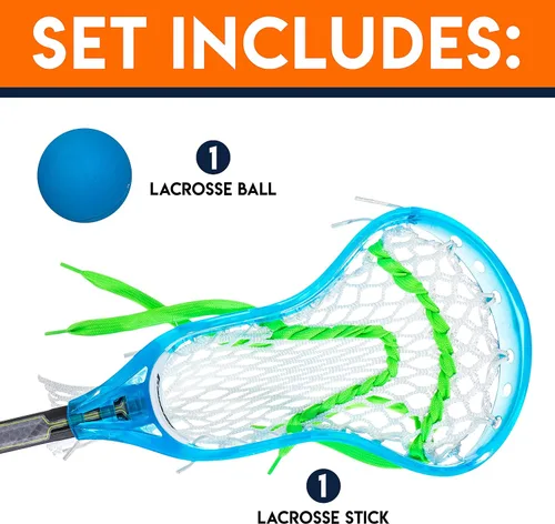 Vista 3 de Franklin Sports Juego Mini de Palo de Lacrosse + Bola para Niños - Palo de Lacrosse Plástico Venom para Principiantes - Juego Perfecto para Niños +