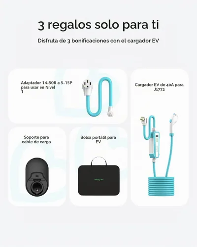 Vista 6 de Cargador EV de nivel 2, estación de carga EV portátil de 40A 240V para el hogar, cargador de vehículo eléctrico con corriente ajustable programada