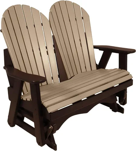 Vista 16 de Silla mecedora Aruba Adirondack de 2 pies, fabricada en Amish, madera de polietileno para exteriores, accesorios de acero inoxidable, fabricada