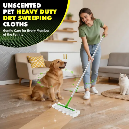 Vista 7 de Paños secos resistentes compatibles con trapeador Swiffer, trapeador