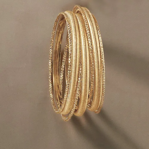 Vista 5 de Ross-Simons Italian 18kt Gold Over Sterling Silver Jewelry Set 7 Bangle Bracelets