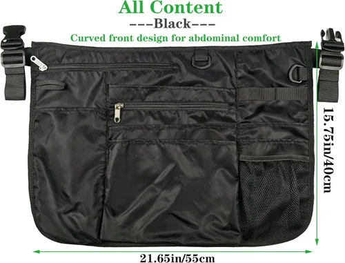 Vista 4 de Bafelia Delantal de limpieza impermeable con 8 bolsillos, suministros de uniforme de limpieza, delantal de trabajo duradero para disfraz
