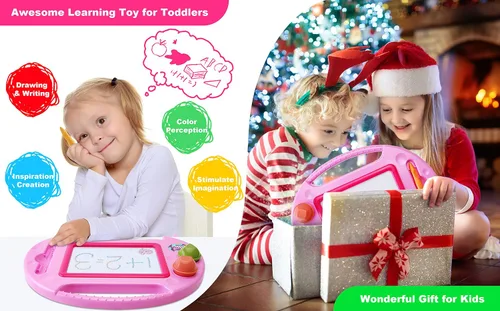 Vista 7 de Juguetes para niñas de 1 a 2 años, tablero de dibujo magnético, juguetes para niñas de 2 a 3 años, tablero de garabatos borrable para niños, juguete