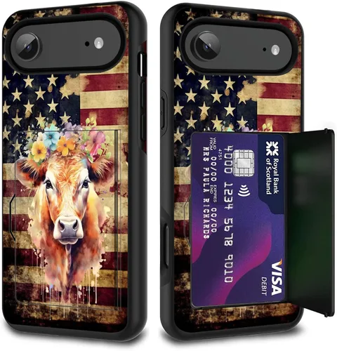 Vista 59 de Funda para tarjetas de crédito, doble capa híbrida a prueba de golpes, protección contra caídas con función atril para iPhone 17 de 6.3 pulgadas