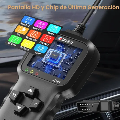 Vista 5 de Escáner OBD2, CGSULIT SC103 Lector de Códigos de Automóvil Diagnostica Verificar Luz del Motor Verificación de Emisiones DTCs Herramienta de Escaneo