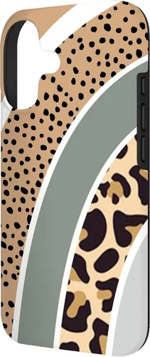 Vista 2 de Boho Burnt Orange Half Rainbow with Dotted Pattern Leopard Case for iPhone 17