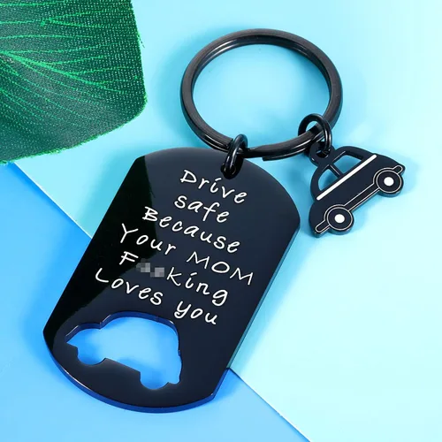 Vista 6 de Divertido llavero de regalo de conductor para hijo, hija de mamá, papá, regalo de Navidad de San Valentín para adolescentes, adultos, niños, niñas