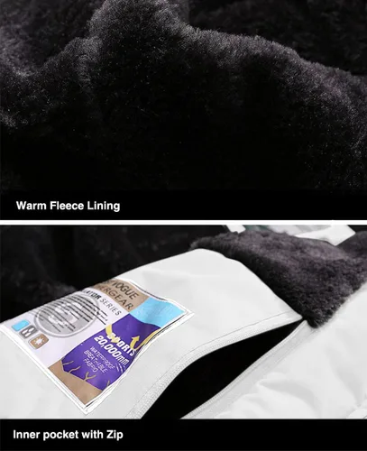 Vista 6 de MAGCOMSEN - Chaqueta de invierno para hombre, impermeable, abrigada, con forro polar y múltiples bolsillos