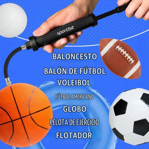 Vista 5 de Push & Pull Inflating System, Hand Pump for Basketball, Volleyball, Soccer & Football, Court & Gym Ready Negro