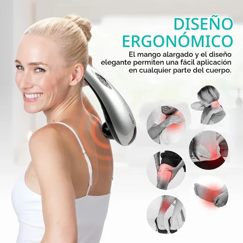 Vista 2 de Tapping Pro - Masajeador de tejido profundo de mano para espalda, cuello, hombro, pierna, pantorrilla con mango de extensión, apto para FSA HSA