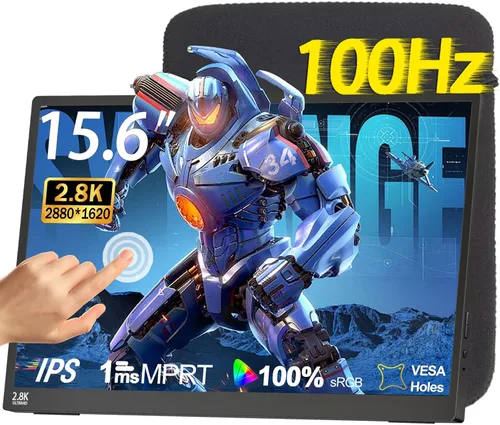 Vista 10 de IBW Monitor portátil pequeño de 10.5 pulgadas, 500 liendres 2000:1, pantalla FHD 1280P IPS, mini monitor ultradelgado con soporte y altavoz doble