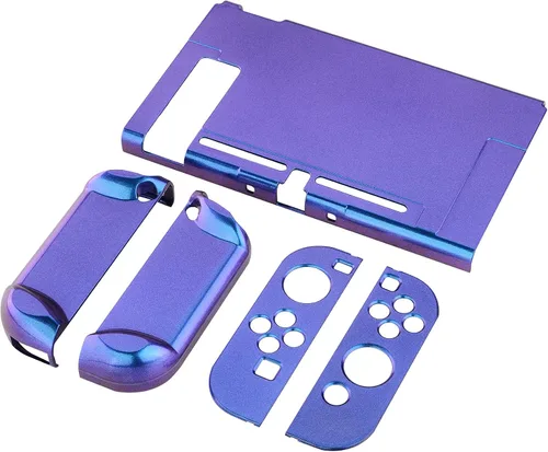 Vista 9 de eXtremeRate PlayVital - Carcasa trasera brillante para consola Nintendo Switch, controlador de mano NS Joycon protector separable, carcasa dura