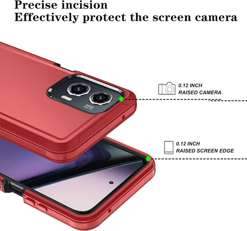 Vista 4 de Qinmay Funda para Motorola Moto G Stylus 5G 2024 con protector de pantalla HD, resistente, a prueba de golpes y caídas, funda de 3 capas para Moto G