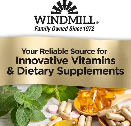 Vista 5 de Windmill Vitaminas naturales melatonina 3 mg, suplementos de melatonina para un sueño reparador, apoyo para el sueño para adultos, sin OMG y sin