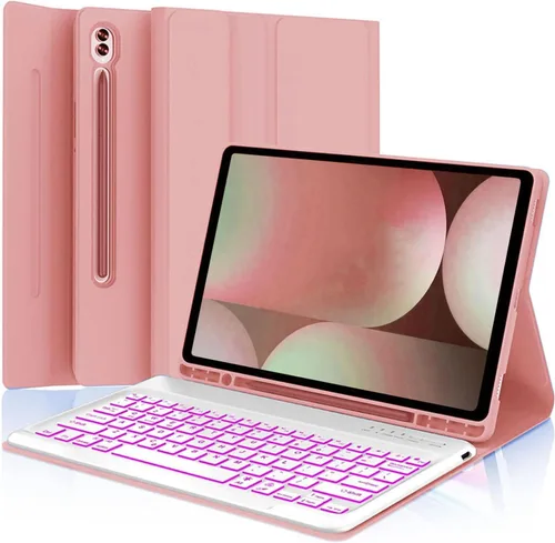 Vista 16 de Funda con teclado para Samsung Galaxy Tab A11 Plus / A9 Plus de 11 pulgadas, con retroiluminación Bluetooth A9+ con soporte para bolígrafo S