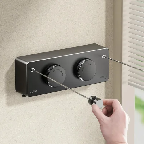 Vista 8 de Mustorn Tendedero retráctil para interiores, línea de ropa para exteriores que no se hunde, línea de ropa resistente para secar la ropa, línea