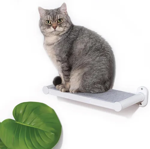 Vista 14 de SVD.PET Escalones de pared para gatos (paquete de 2), escaleras para subir con almohadilla de fieltro reemplazable, estantes para gatos con juguete