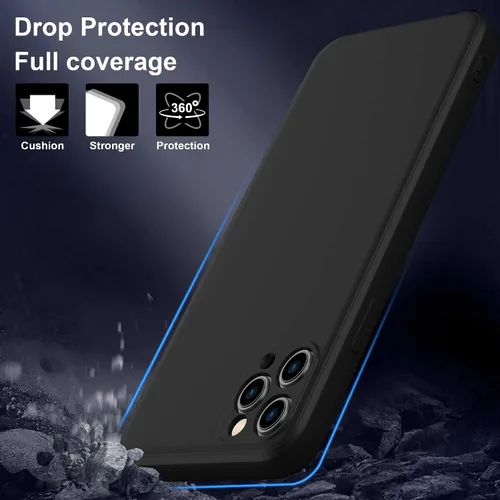 Vista 2 de Funda para iPhone 12 Mini, funda delgada de silicona líquida, a prueba de golpes, funda delgada para iPhone 12 Mini, funda protectora de cámara