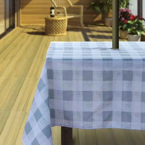 Vista 10 de Hipinger Vinyl Round Fitted Tablecloth with Zipper and Umbrella Hole, Outdoor Oil Waterproof Stain Resisteant PVC Table Cover 40-44 Inch, Black