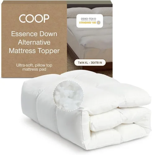 Vista 13 de Coop Home Goods - Cubrecolchón de plumón alternativo Essence, individual, diseño de escudete de 2 pulgadas de felpa y con entallado para soporte
