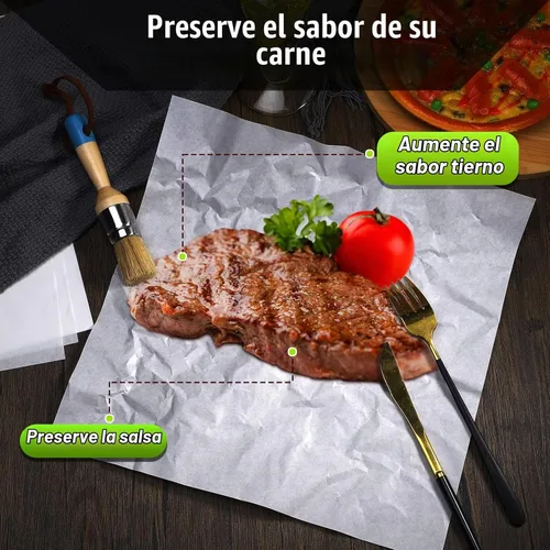 Vista 4 de 500 hojas de papel de carnicero blanco para sublimación, hojas de papel de carnicero desechables, hoja cuadrada de carne precortada, sin cera