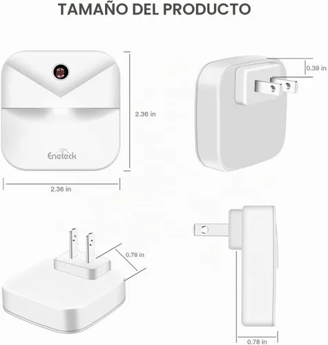 Vista 7 de Luz nocturna, luces LED de noche enchufables a la pared, luces nocturnas con detección de atardecer a amanecer, tamaño compacto sin deslumbramiento