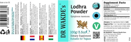 Vista 2 de DR WAKDE'S Lodhra Powder (Symplocos racemosa) - 3.53 oz (3.5 onzas) Polvo puro, crudo y seco Aroma natural y frescura Polvo fino Vegano
