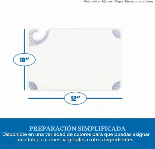 Vista 2 de San Jamar Saf-T-Grip Co-Polymer colección de tabla de cortar, Azul, 1