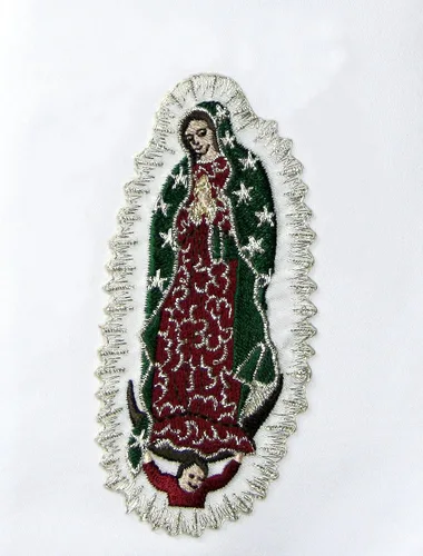 Vista 2 de Pañuelo bordado de satén para bautizo y bautizo, banda para estola de señora de Guadalupe