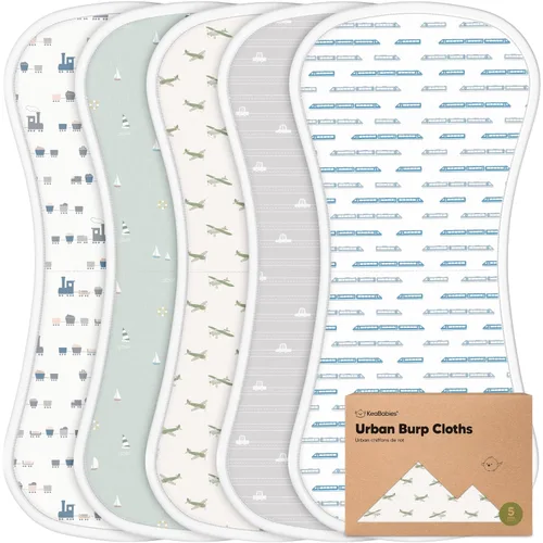 Vista 11 de Paños orgánicos para eructos para bebés niños y niñas, paquete de 5 paños de algodón súper absorbentes para bebés, trapos suaves y afelpados