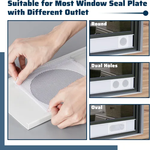 Vista 2 de Kit de sellado de ventana de CA portátil, protector de pantalla de malla, ajuste universal para la mayoría de placas de sellado de ventana