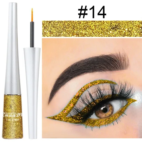 Vista 9 de Ofanyia Rainbow Colorful Glitter Shimmer Liquid Eyeliner Set, 16 piezas, resistente al agua, de larga duración, a prueba de manchas, altamente