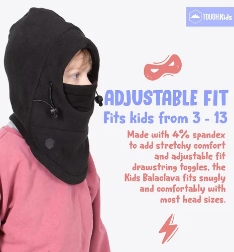 Vista 5 de Kids Winter Hat with Mask - Ski Mask for Kids - Ninja Kids Balaclava & Winter Face Mask for Kids wHood - Toddler Balaclava