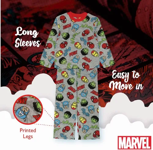 Vista 6 de Marvel Avengers conjunto de pijama de 5 piezas con ajuste holgado para niños, suave y lindo