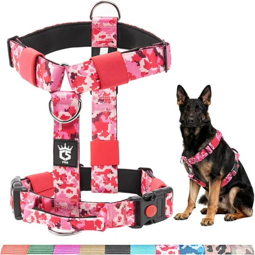 Vista 6 de TSPRO - Arnés táctico resistente para perro, sin tirones, mango superior de liberación rápida Adjustable Escape-proof Design fits Medium-Large