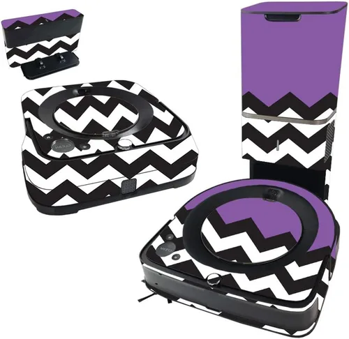 Vista 4 de MightySkins Skin compatible con iRobot Roomba s9+ Vacuum & Braava Jet m6 Bundle – Pastel Chevron Funda protectora y única de vinilo Fácil