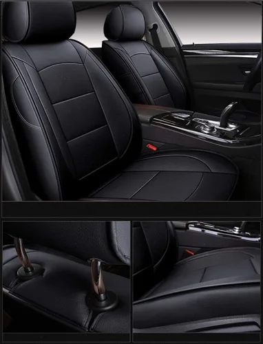 Vista 7 de OASIS AUTO Fundas de asiento de cuero personalizadas para Wrangler JK 2007-2017 (2007-2010 Wrangler de 2 puertas, negro)