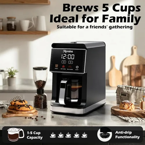 Vista 4 de Cafetera de goteo con molinillo integrado de 5 tazas
