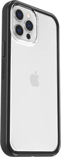 Vista 4 de OtterBox Funda transparente con borde de agarre colorido para iPhone 12 Pro Max - Cristal negro (transparente/negro)