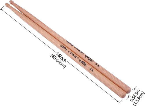 Vista 7 de Baquetas profesionales de madera de nogal, 5A, instrumentos musicales, palillos de tambor, un par