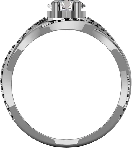 Vista 3 de Dazzlingrock Collection Juego de anillos de novia de 0.472 x 0.236in con piedra preciosa marquesa creada y diamante negro natural, disponible