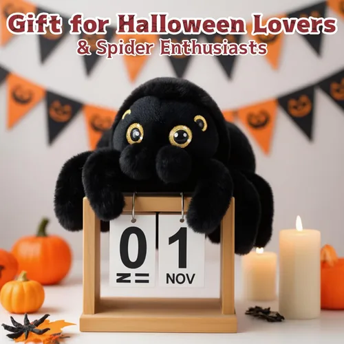 Vista 9 de MorisMos Peluche de Araña para Microondas, Animales de Peluche de Arañas Calentables de 1.65 Libras, Peluche Calentable Acogedor Sin Fragancia