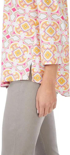 Vista 3 de Foxcroft Blusa de medallones de manga 34 para mujer