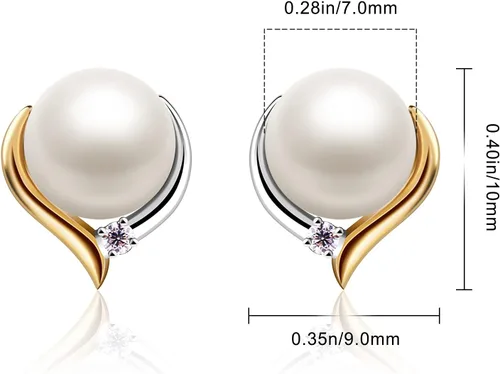 Vista 6 de Aretes de perlas para mujer, joyería de plata de ley 925, regalos para mujeres, esposa, mamá, niñas, ella