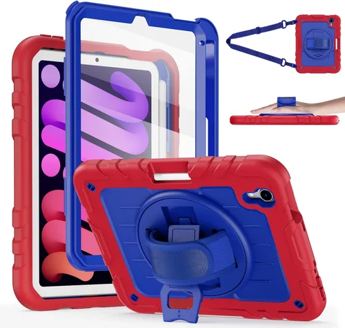 Vista 11 de Funda para iPad mini 7 A17 Pro/iPad mini 6 de 8.3 pulgadas, funda para iPad mini de 7ª/6ª generación (2024/2021) con soporte para lápiz/soporte