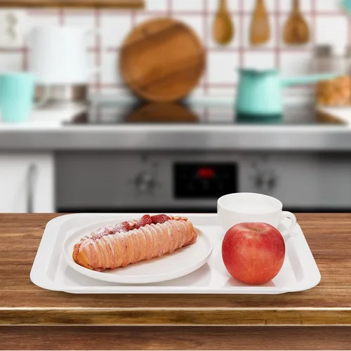 Vista 4 de PFW-15106-02 - Bandejas rectangulares de melamina para servir de 15 x 10.6 pulgadas, bandejas de comida rápida para desayuno, almuerzo y cena
